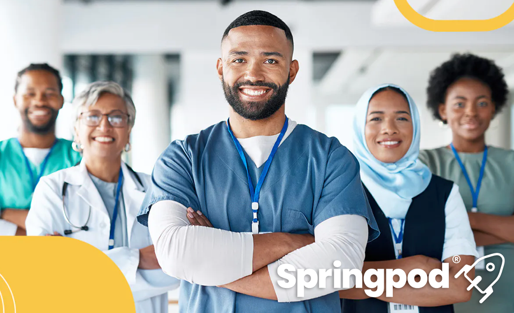 Group of medical professionals both male and female