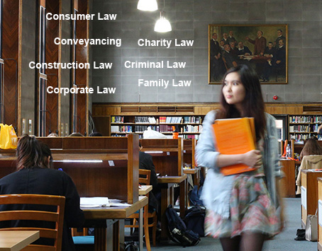 Young female in library