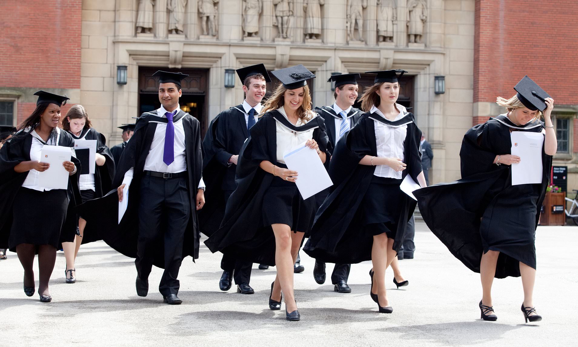 Students graduating from university