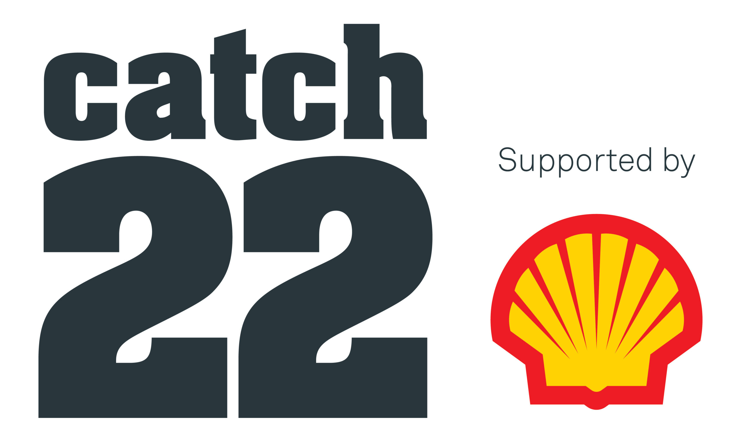Catch 22 and Shell UK logos on white background