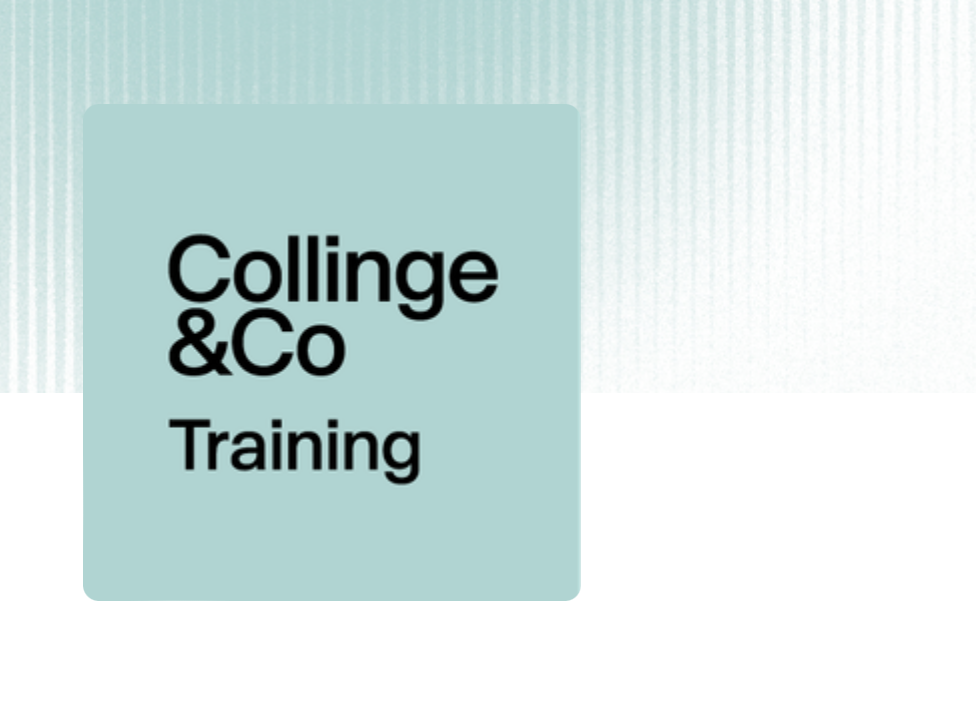 Collinge and Co logo - black text on green and white gradient background