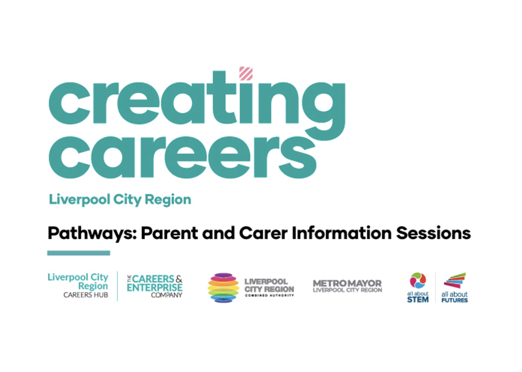 Creating careers logo in green text on white background - featuring multiple logos of CEC, LCRCA, All about STEM