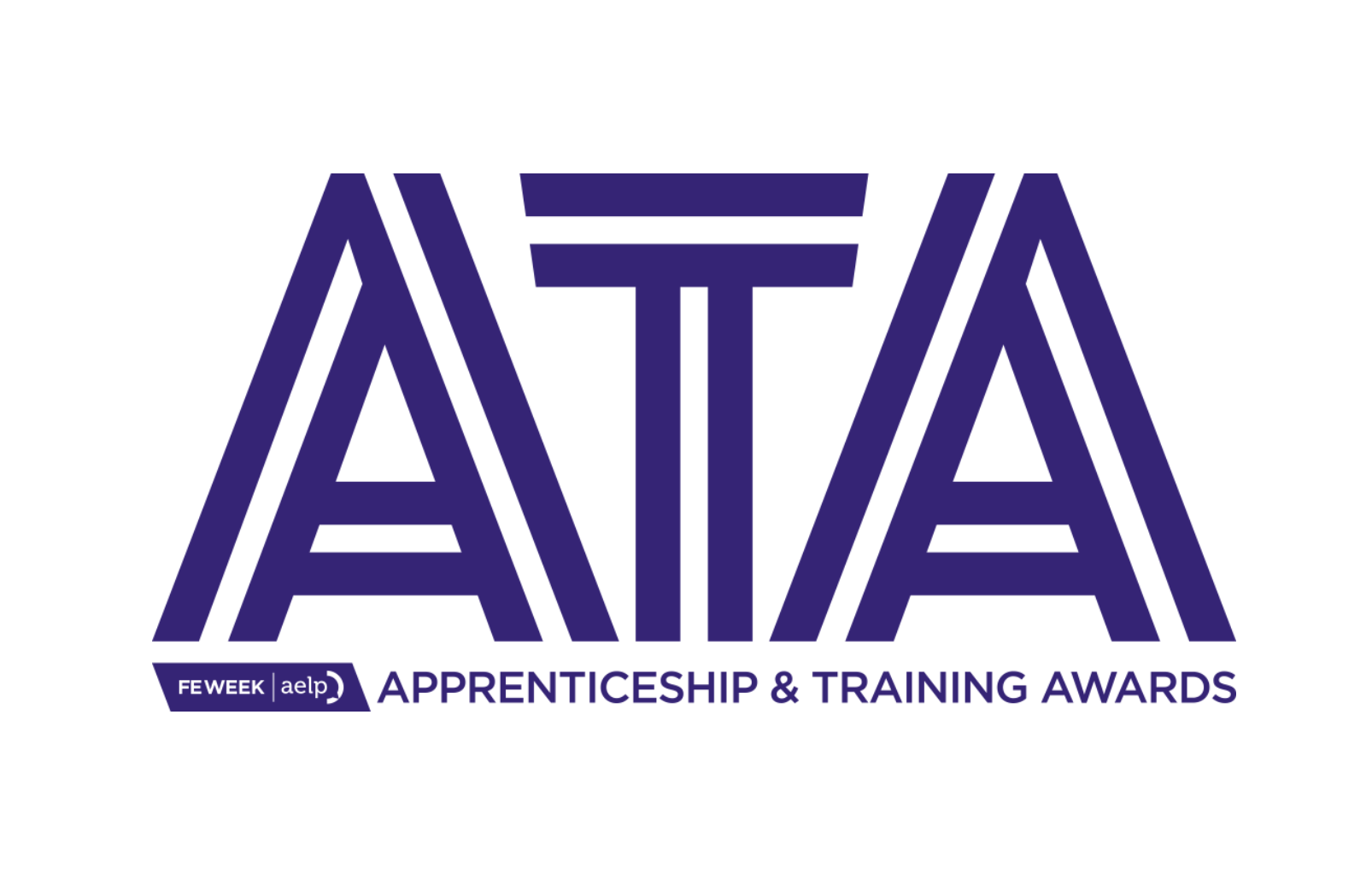 Apprenticeship and training awards logo in purple on white background