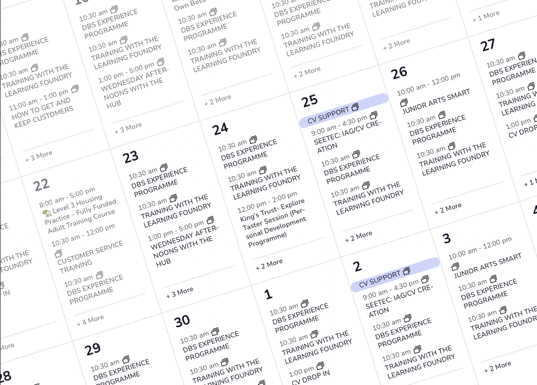 Image showing events calendar entries