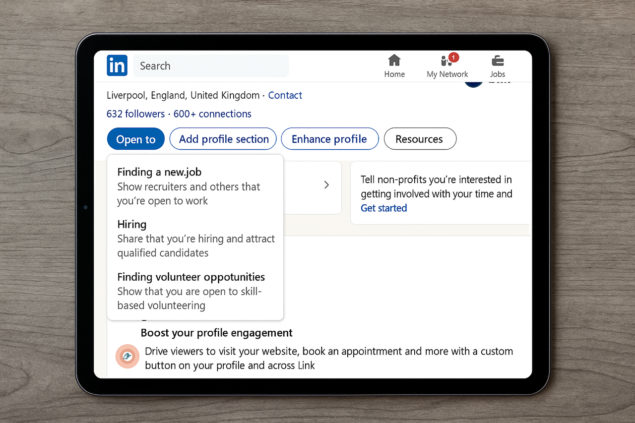 Image showing screenshot of LinkedIn profile